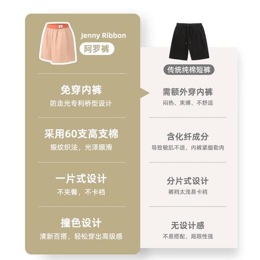 Jenny Ribbon二合一纯棉短裤|一裤三穿，透气舒适，居家裤 商品图3