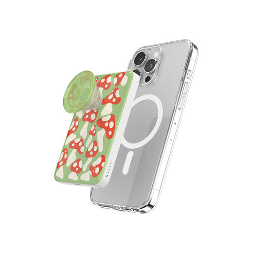 【磁吸充电宝】蘑菇森林·MagSafe充电宝 OTHER配件 Power充电宝系列 植物行者 绿色 植物花卉 拼贴 商品图4