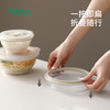 FaSoLa双色可折叠碗便携式硅胶碗微波炉加热便当收缩带盖圆形碗 商品缩略图2