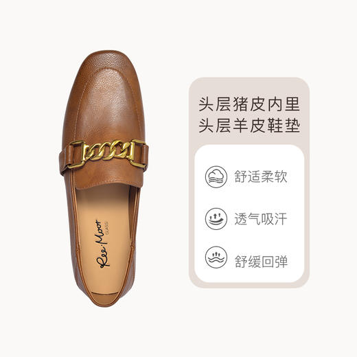 REEMOOR睿慕牛皮擦色链条乐福鞋 商品图2