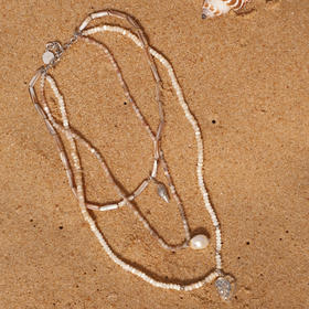 lost in echo2025夏季新款时尚手工复古金币度假多层叠戴长项链女