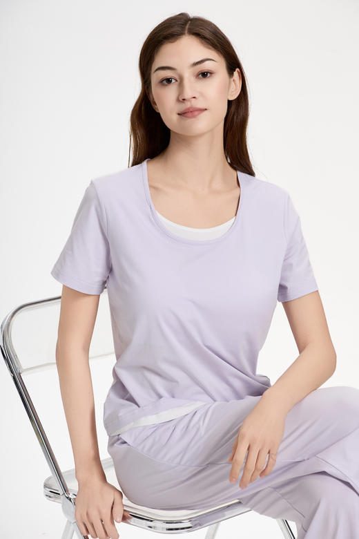 连绵·莫代尔假两件家居服 男/女款（胸垫款） 商品图3