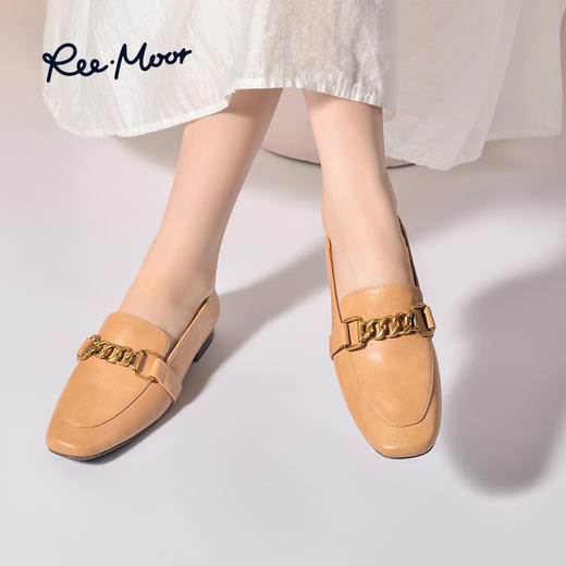 REEMOOR睿慕牛皮擦色链条乐福鞋 商品图10