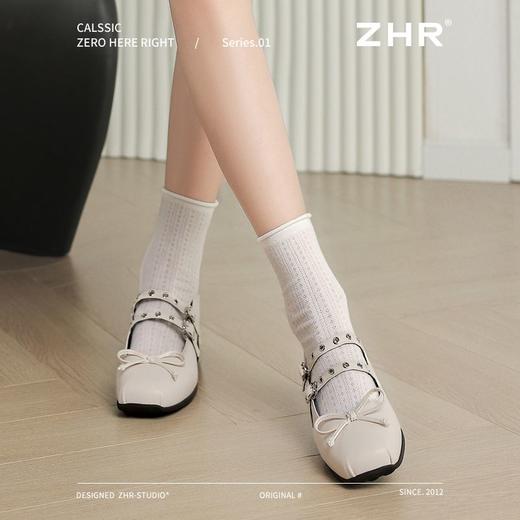 ZHR则则芭蕾鞋2025新款浅口单鞋蝴蝶结晚晚气质女鞋玛丽珍小皮鞋 商品图9