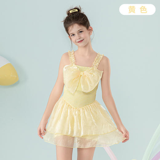 【显白显瘦，穿出公主感~】新款儿童泳衣 夏季女童连体裙式 公主风大童女孩 时尚蝴蝶结款泳衣裙-QQ 商品图4