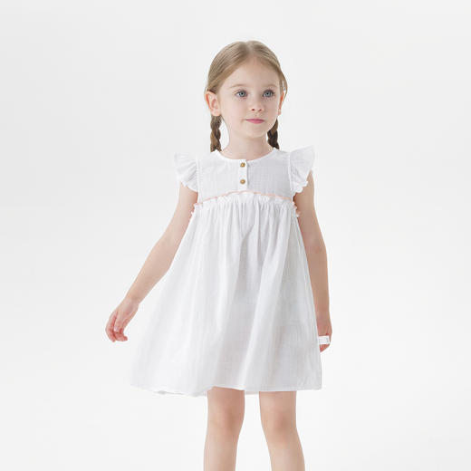 马克珍妮女童甜美花边小飞袖连衣裙 宝宝裙子纯棉夏装新款550887 商品图1