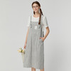 Famecoco范可儿宽松背带裙女森系夏季棉麻方领文艺连衣裙FAB3FE006 商品缩略图4