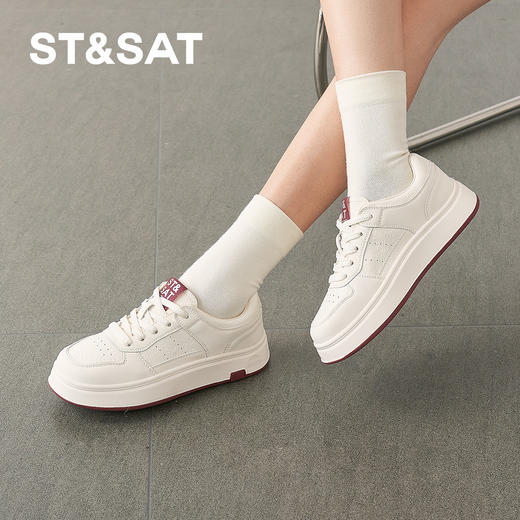 星期六轻便透气舒适小白鞋SSD1112457 商品图3
