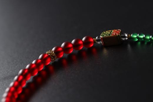 YHLL0010°花开如意·红琉璃+绿玛瑙手串 商品图4