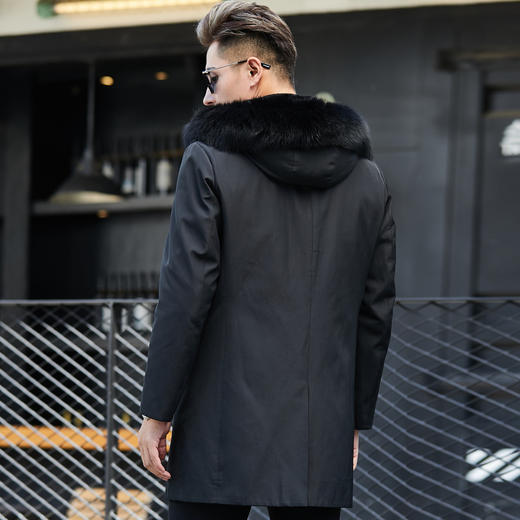 K8477088011154 凯撒KAISER秋冬中长款外套男士皮衣派克服 商品图1