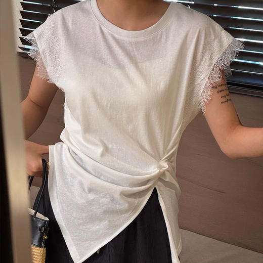 【预售7天】良木礼蕾丝拼接短袖（2789） 商品图1