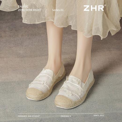 ZHR则则2025新款蕾丝透气软底ins一脚蹬单鞋时尚透气懒人女渔夫鞋 商品图6