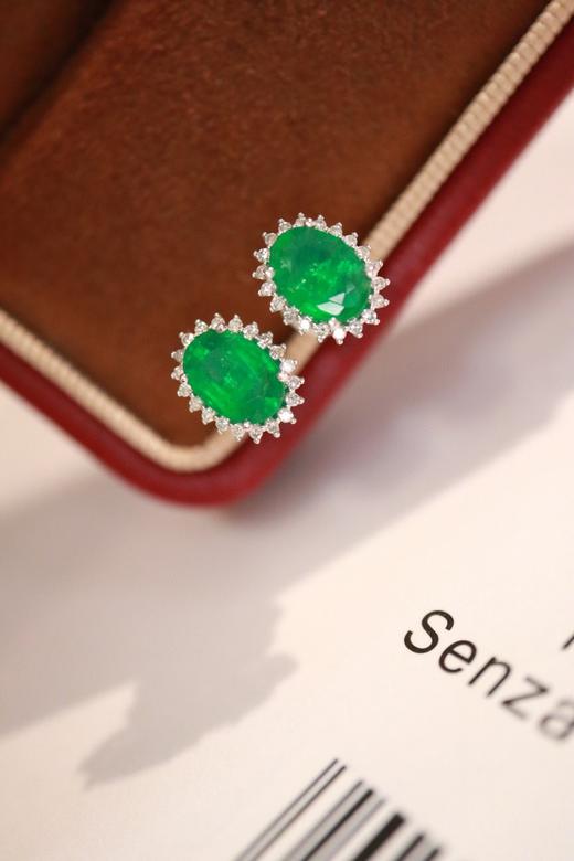 1.5ct刻面祖母绿耳钉 商品图0