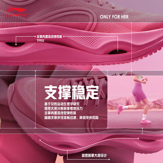 李宁 惊鸿 女款春季新款稳定支撑缓震减震保护运动跑步鞋 商品图2