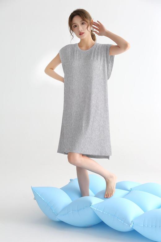 冰丝睡衣夏季女带胸垫薄款宽松家居服高弹无袖大码莫代尔睡裙女士 商品图9