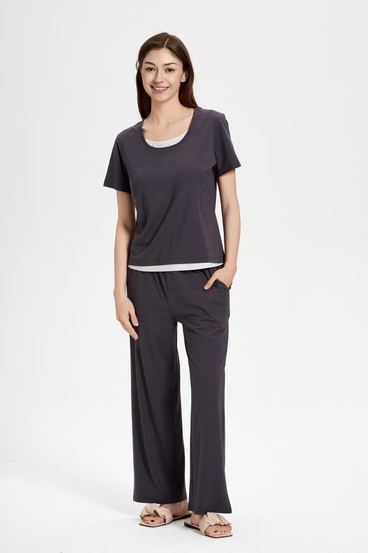 连绵·莫代尔假两件家居服 男/女款（胸垫款） 商品图5