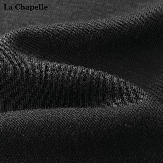 天猫同步【弹力修身打底】拉夏贝尔/La Chapelle吊带不规则斜扣长袖T恤女设计感修身显瘦上衣 商品图4