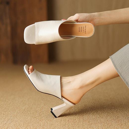 【预售5天】主推~巨好穿手抓羊皮露趾复古凉鞋里外全皮女拖鞋DS&1396-9 商品图3