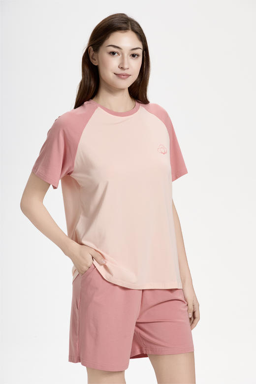 连绵·圆领插肩袖家居服套装 男/女款（无胸垫款） 商品图11