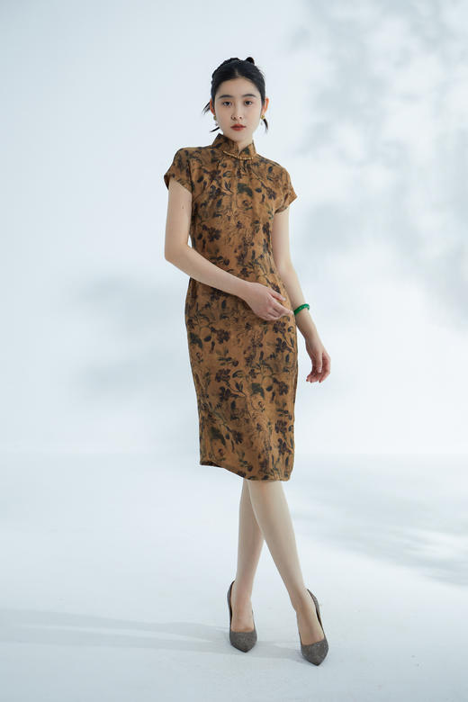 荷言GL 染衣 复古写意印花传统古法旗袍绳结一字扣 商品图5