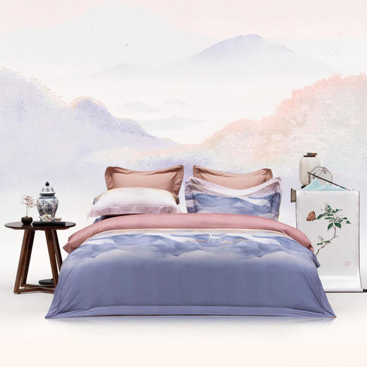 多喜爱IP款 山海经60S贡缎磨绒四件套（云深见鹿 纵横山海 雅韵文鳐 花开荼蘼 文鳐金樽 山海鸣灵 竹海听风 文鳐观潮 梦满枝 月涌天河 鹿松和鸣 夫诸杏林 鳐绘花韵 云雾缥缈） 商品图5