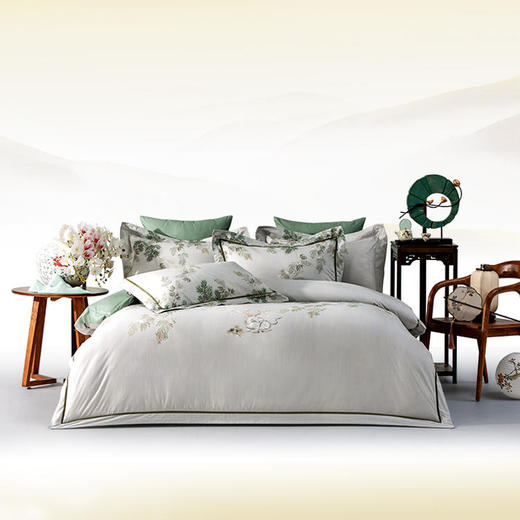 多喜爱IP款 山海经60S贡缎磨绒四件套（云深见鹿 纵横山海 雅韵文鳐 花开荼蘼 文鳐金樽 山海鸣灵 竹海听风 文鳐观潮 梦满枝 月涌天河 鹿松和鸣 夫诸杏林 鳐绘花韵 云雾缥缈） 商品图12