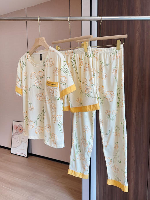 古今品牌直发❗️自带胸垫❗️100%纯棉系列❗️上海淮海路『古今@爱她系列睡衣三件套』 商品图2