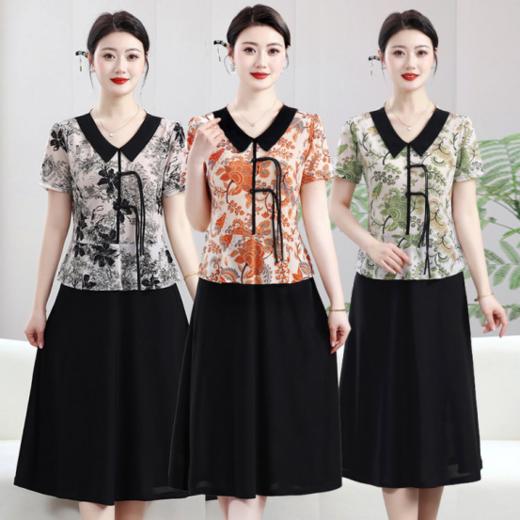 🔥【佐姿莎新中式妈妈裙装】✨岁月带走了妈妈年轻时的容颜，😍但也回馈了她们不一样的美、优雅知性 🏆宝子们，夏日已经至，总想为妈妈觅一件既洋气又舒适的美裙。 商品图4