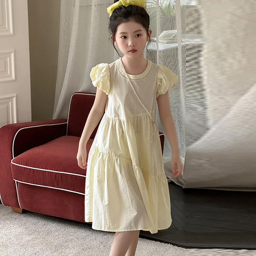 📣下单送项链📿拍一发二❗️独家订单货源👍【吉米故事▪韩系泡泡袖公主裙】🌟天蓝和奶黄色系，温柔感拉满🥰简直美到犯规‼️ 商品图4