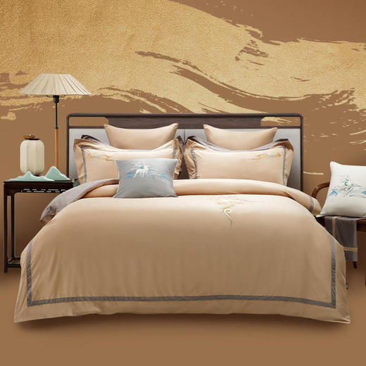 多喜爱IP款 山海经60S贡缎磨绒四件套（云深见鹿 纵横山海 雅韵文鳐 花开荼蘼 文鳐金樽 山海鸣灵 竹海听风 文鳐观潮 梦满枝 月涌天河 鹿松和鸣 夫诸杏林 鳐绘花韵 云雾缥缈） 商品图13