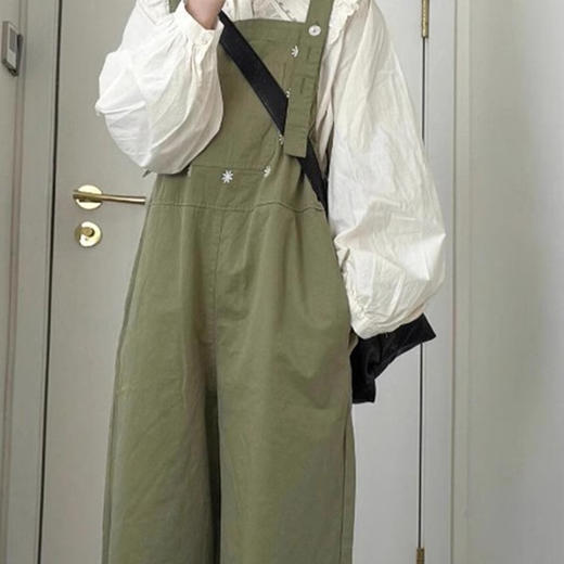 裁缝学苑AS477工装背带裤纸样女装新款日系复古减龄阔腿连体裤裁剪图纸 商品图3