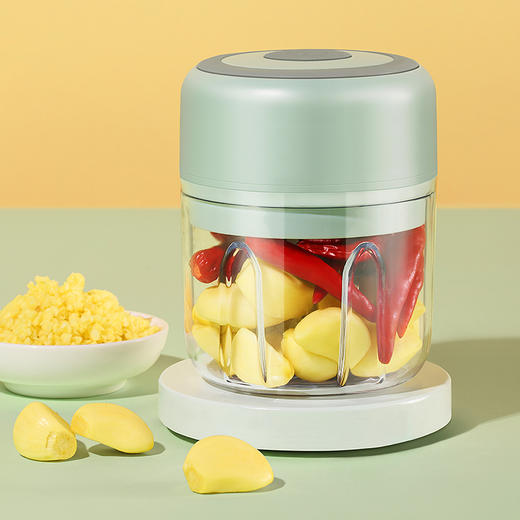 🌸【积米无线电动捣蒜器】 ✅ Q萌捣蒜器，🔥精打细“蒜”，料理乐趣享 ✅ 绞蒜泥 / 🔹绞辅食 / 绞佐料 /🔹 绞肉泥 / 绞蔬菜 ✅ 一机 = 佐料机 + 打蒜机 + 辅食机 + 绞肉机  商品图2