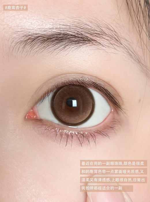 【半年抛美瞳】 鹿茸杏子 Kirafairy | 大直径14.5 着色13.8 基弧8.7 含水38％  | 【同品牌多副美瞳更划算，具体活动可以咨询客服】 大直径美瞳 自然轻混血美瞳 🔥 商品图5