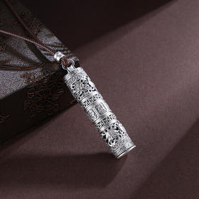 子佩集S999银【护佑福缘】套链【CD0648】纯银可抽出圆柱观音项链2504