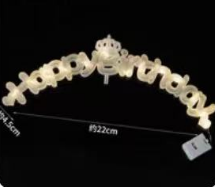 蛋糕装饰-灯牌英文生日快乐1*1个