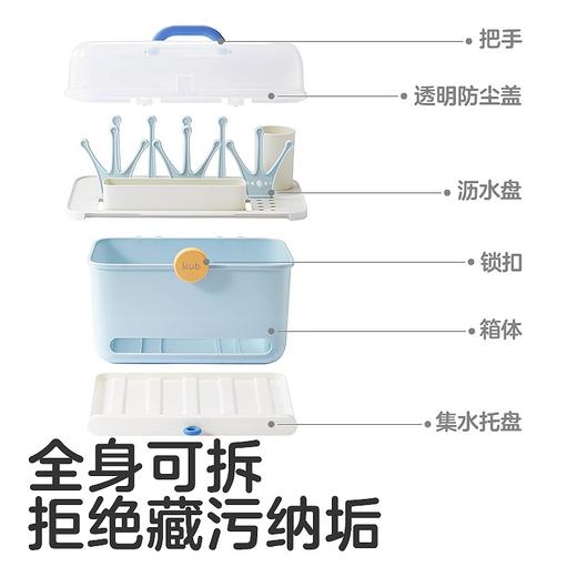 【微瑕】KUB可优比婴儿奶瓶收纳箱奶瓶置物架沥水带盖（收到无质量问题不退不换，介意者勿拍） 商品图3