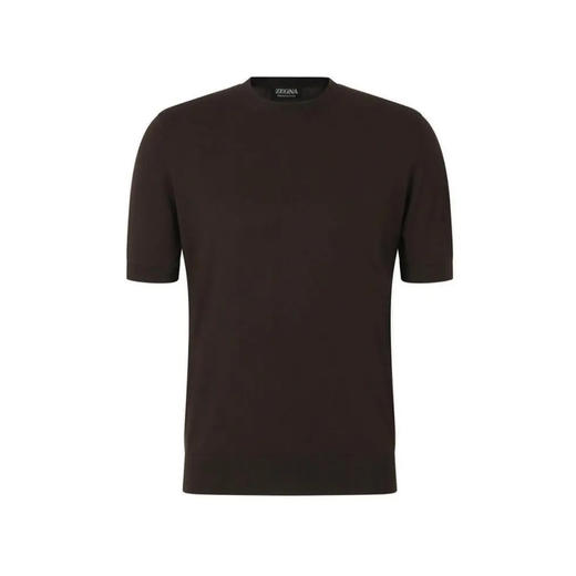 ZEGNA 杰尼亚 男士棉质圆领短袖T恤 深棕色 UFC90A9 C10 M09 商品图0
