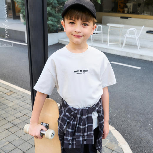 【凉感】马克珍妮男童潮酷字母短袖T恤 儿童上衣夏装新款550667 商品图0