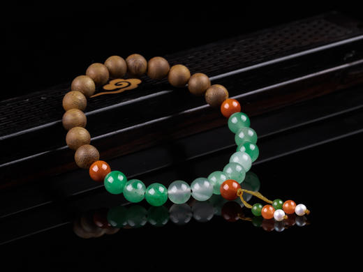 XY0305沉香+非洲翠南红珍珠手串 商品图7