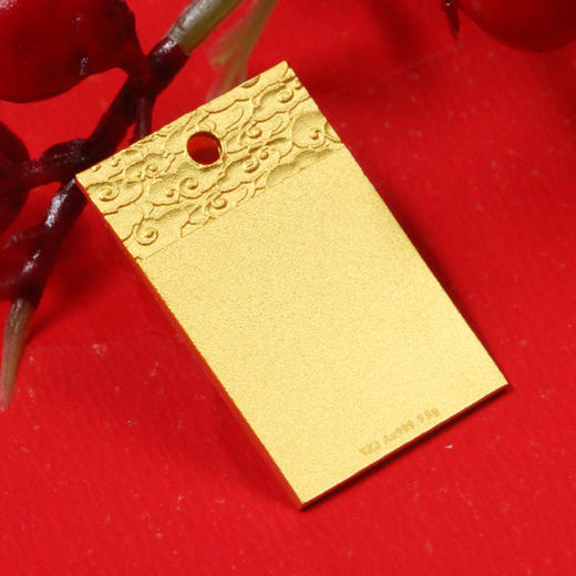 【投资金条】黄金吊坠无事牌项链·古法工艺·男女送礼·足金9999 商品图1