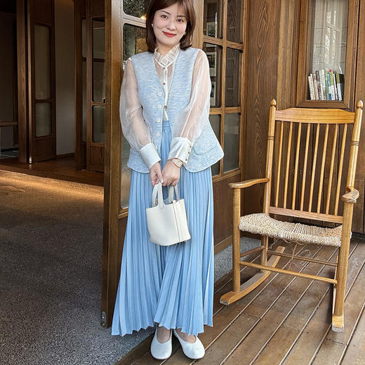 【不换不退】良木礼醋酸百褶半裙（W782） 商品图2