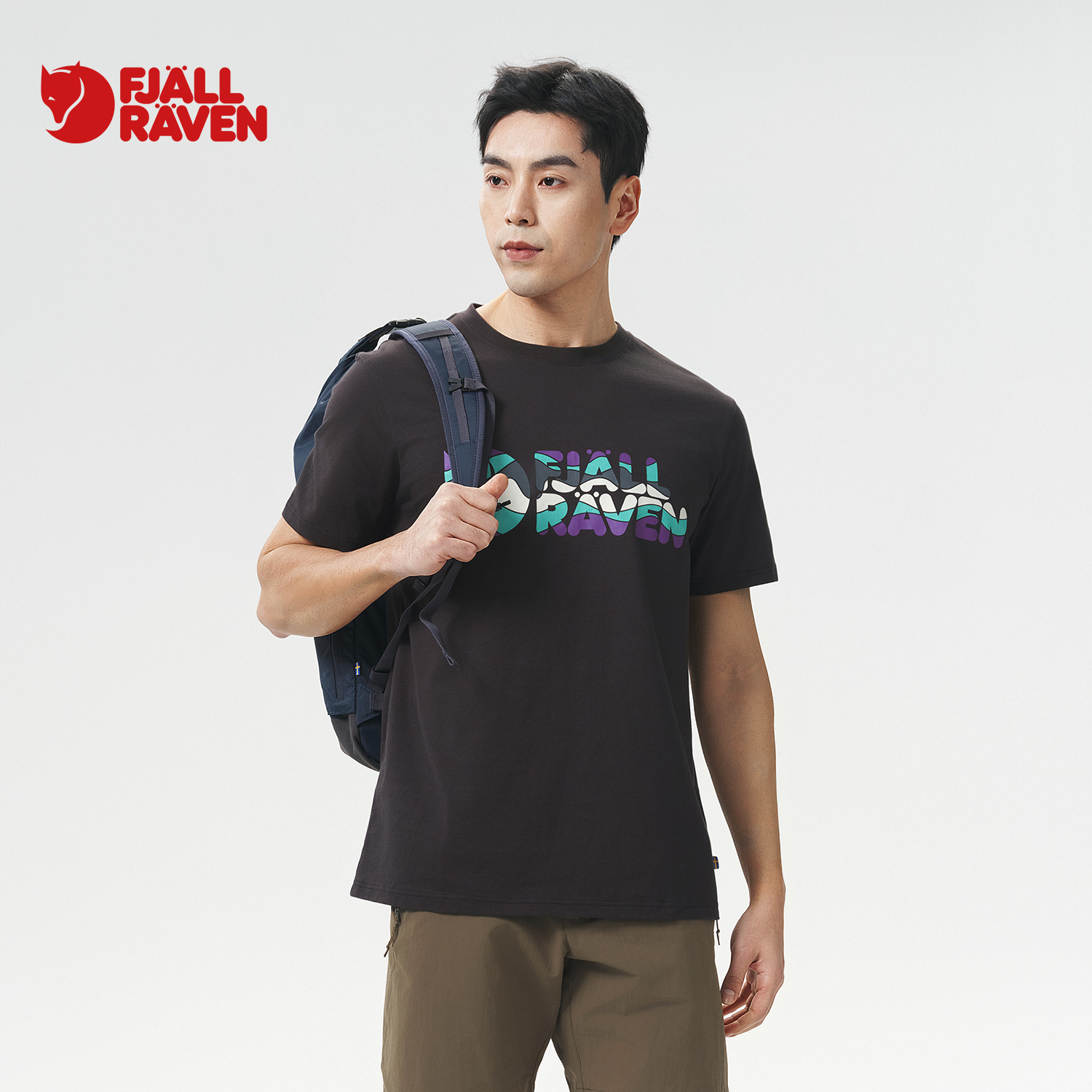 北极狐 男士户外短袖T恤 2025春夏徒步登山印花休闲上衣12600268