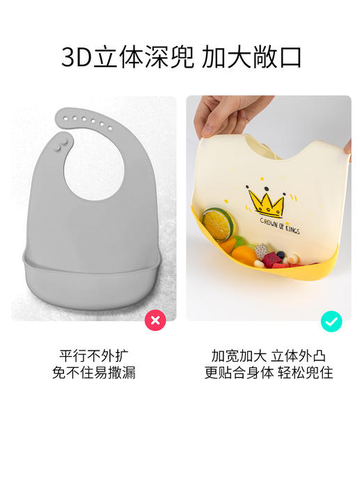 食品级硅胶围兜婴儿食饭兜宝宝口水围嘴防水防脏儿童口水兜夏 商品图1