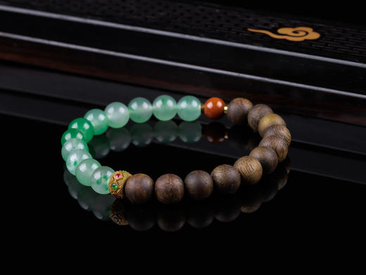 XY0310沉香+南红非洲翠手串 商品图4