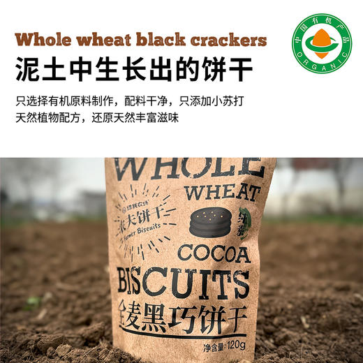 有机饼干120g/袋|全麦黑巧酥脆小饼干零食下午茶 商品图0