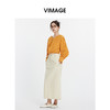 VIMAGE纬漫纪舒适宽松收腰V领小众设计短款衬衫上衣秋季新款V2213809 商品缩略图1