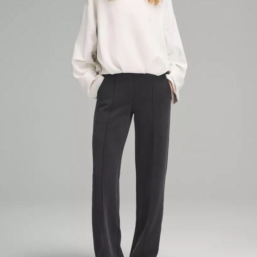 洛诗琳12936新款高端砂洗中缝设计感高腰直筒长裤240539 商品图0