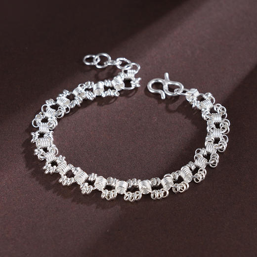 子佩集S990银【清韵雅颂】手链【MXSL009】纯银钱串腰缠万贯小圆环可转动盘缠盘缠2504 商品图4