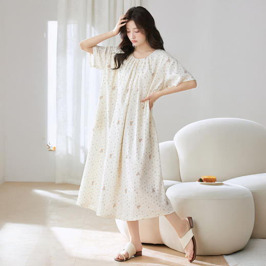 牧棉儿 新中式免Bra云朵棉家居服系列 睡裙/盘扣/翻领 亲肤舒适 多款可选 商品图2