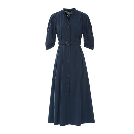 EITIE爱特爱夏季新款气质通勤V领收腰显瘦衬衫连衣裙7807538 商品图11